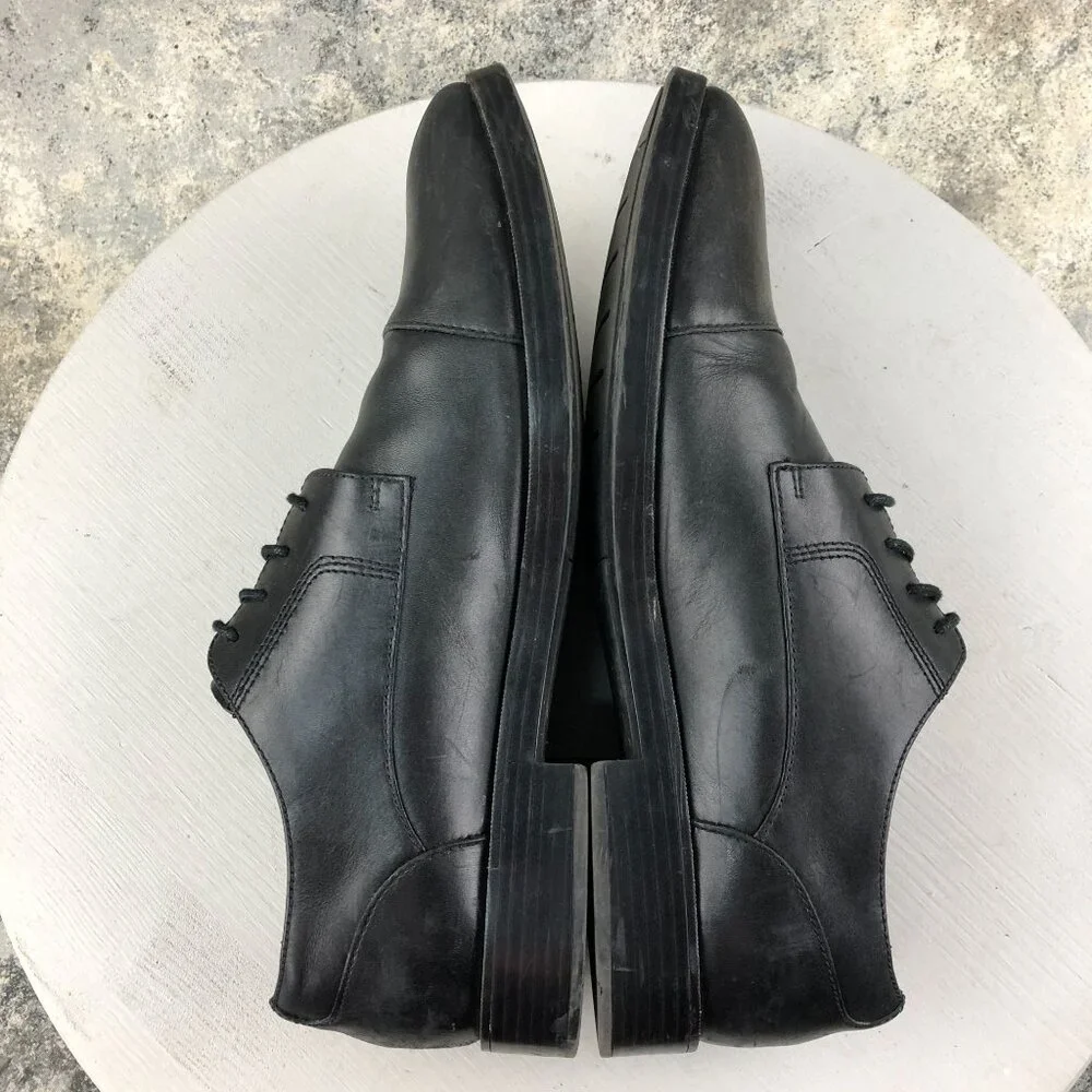 Cole Haan Men's Size 10M Henry Grand Cap Toe Smooth Black Leather Oxfords Shoes